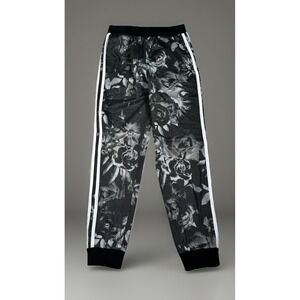 Adidas Youth Kids Floral Print Jogger Size L (14) Unisex Black Rose AOP Pants